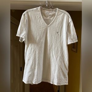 John Varvatos men’s casual woven crème cotton shirt -size M